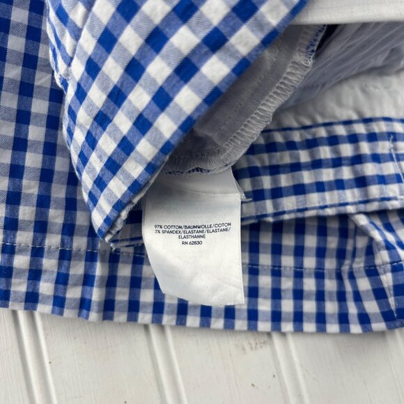 Lands End Mens Blue Gingham Check Shorts Size 40 Traditional Fit Cotton Blend - Picture 3 of 4